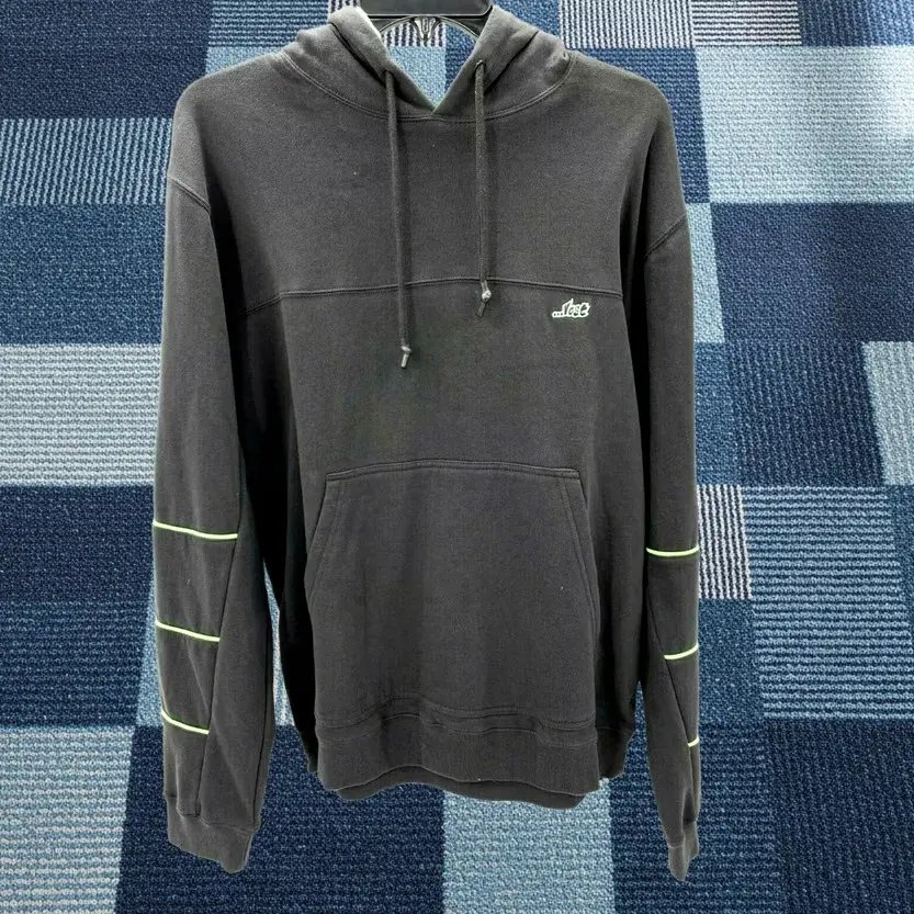 Lost Enterprises Hoodie Mens 1XL Grey Light Green Pullover Sweater Sweatshirt Y2K in Gray, Men's