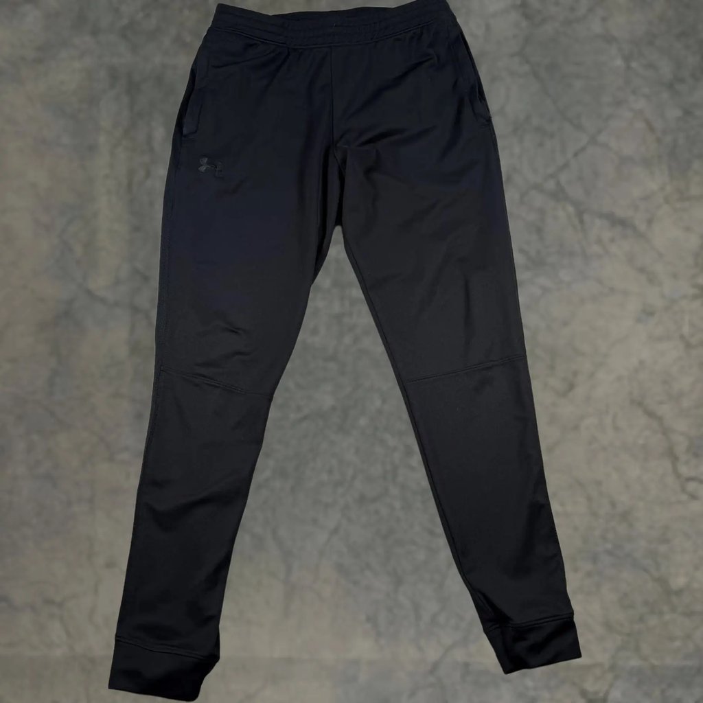 Under Armour Sweatpants Mens Large Black Fitted Joggers Gym Active Drawstring, Men's (Size 33)