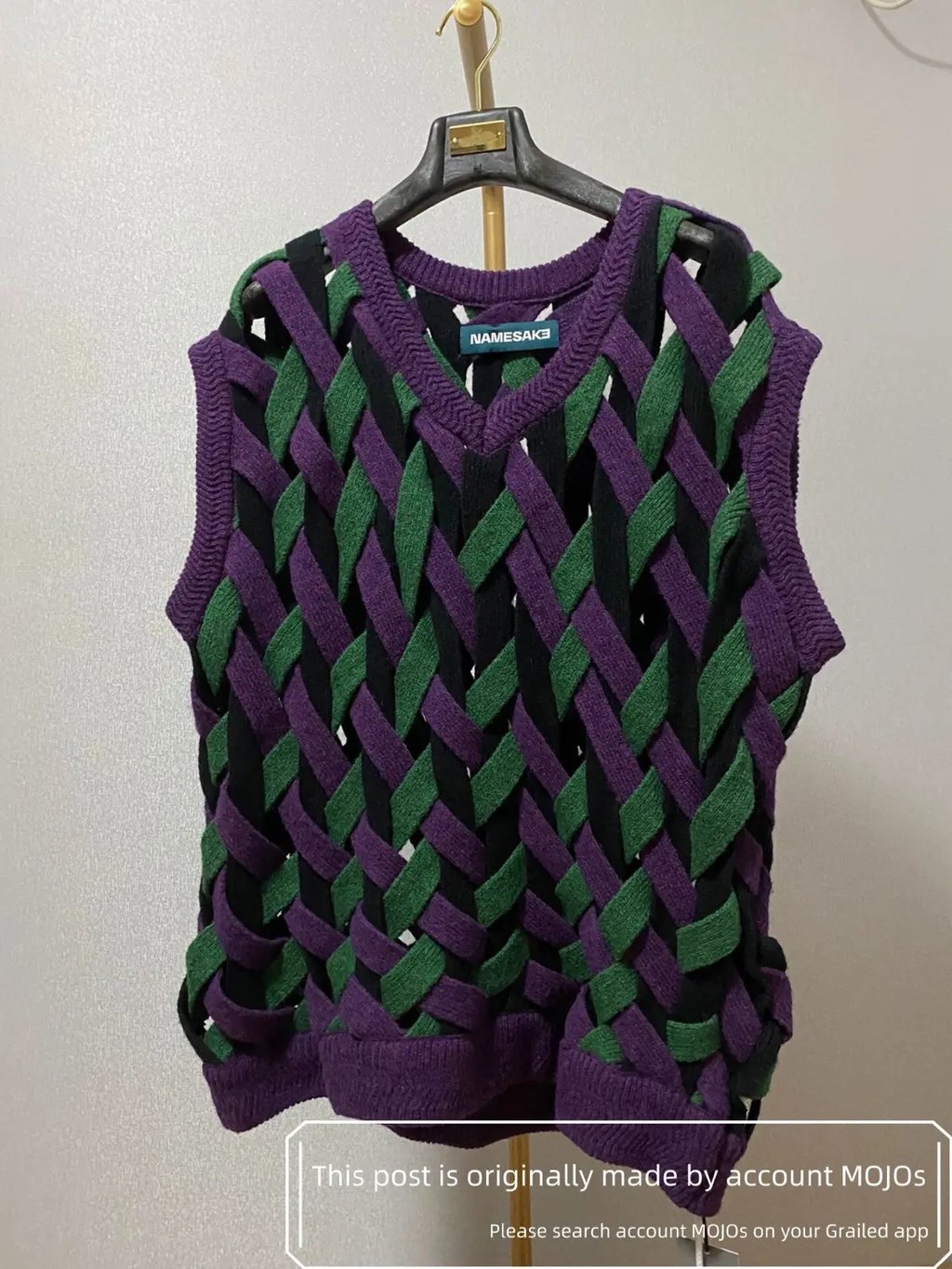 Sz M Namesake 22aw Basket Weave Vest Weaved Lavender Garden, Men's