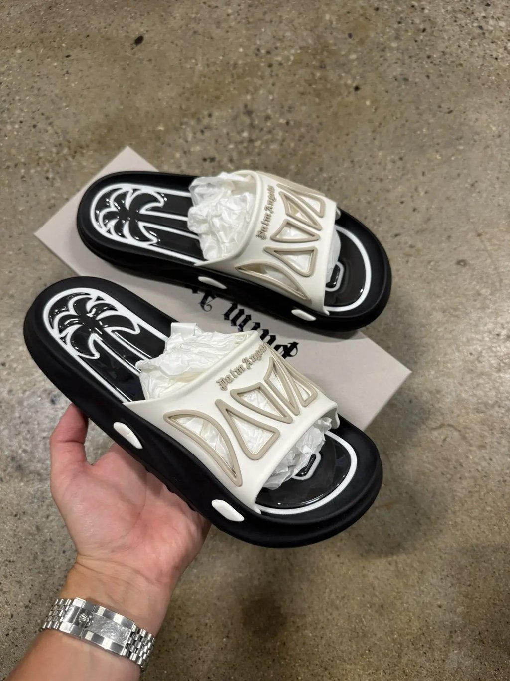 Palm Angels Rubber Slides New 450$ in Black, Men's (Size 10)