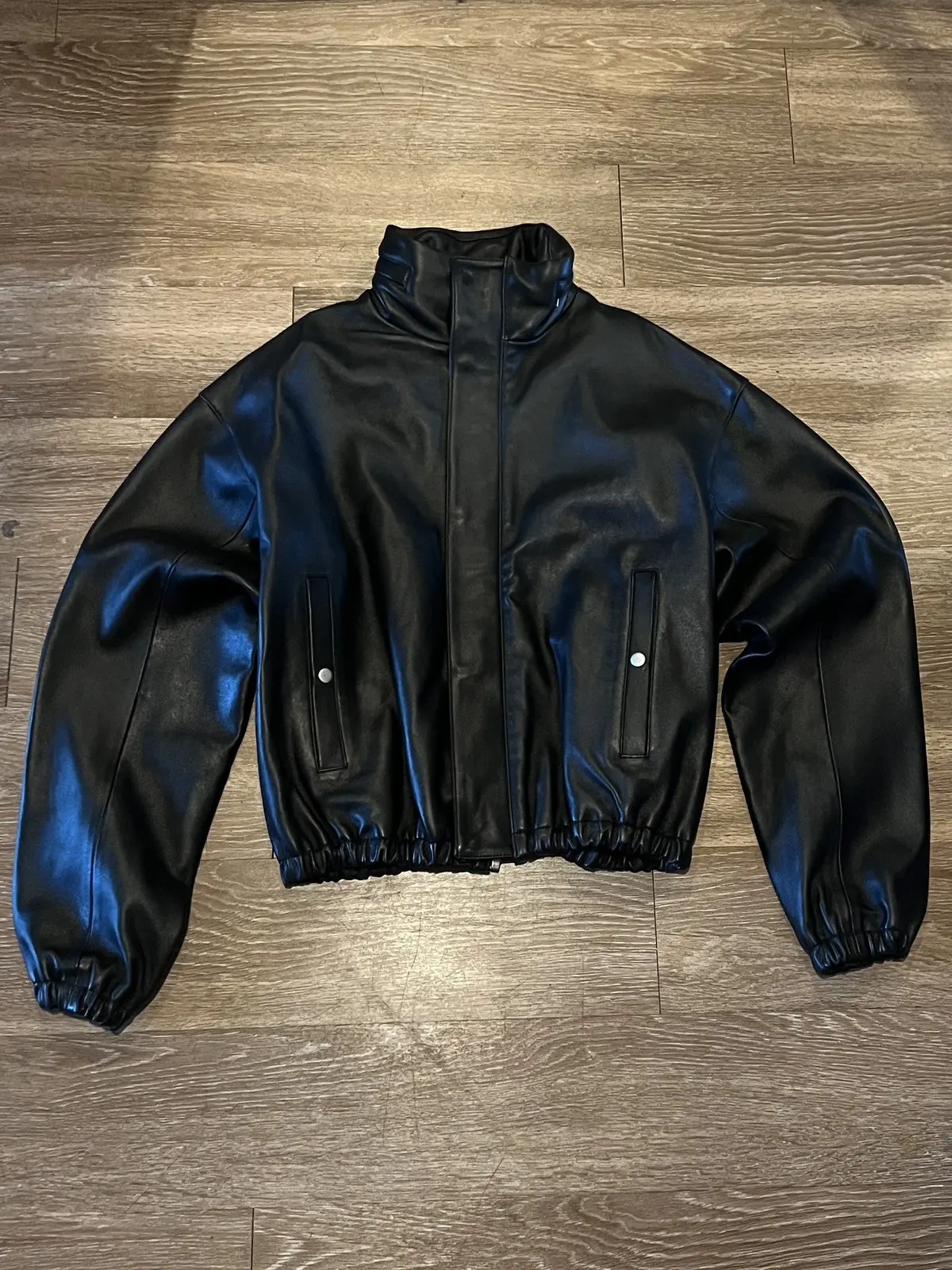 John Elliott Leather Jumper Jacket – Black (Size Medium), Men's