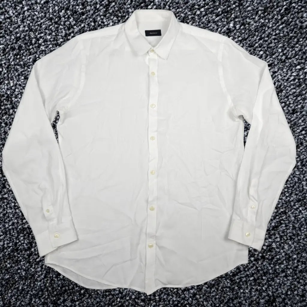 Balibaris Shirt Mens Medium White Button Up Long Sleeve Casual Cotton, Men's