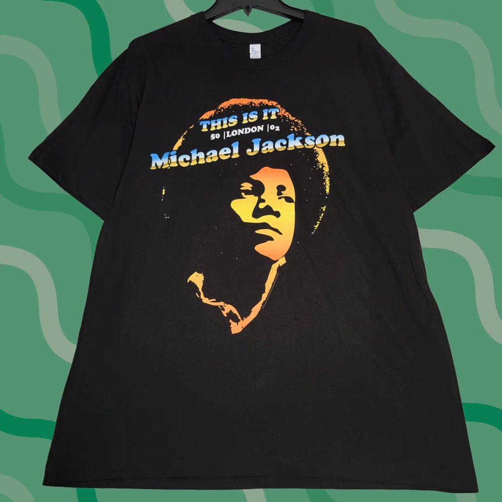 Vintage Michael Jackson T-Shirt 1XL Black This Is It 50 London Nwot 02 Mens, Men's