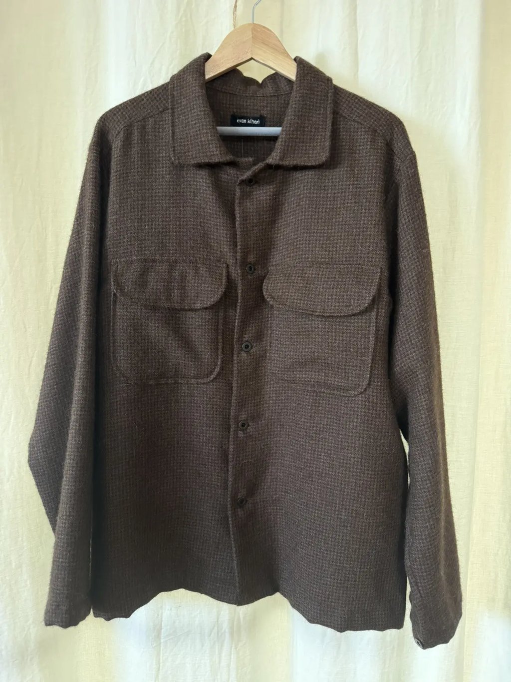 Field Shirt / Undyed Alpaca Houndstooth / Fw24 in Brown, Men's (Size M)