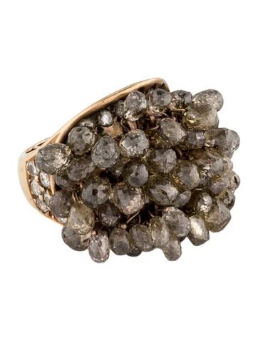 Nina Runsdorf 18K Diamond Fringe Cocktail Ring