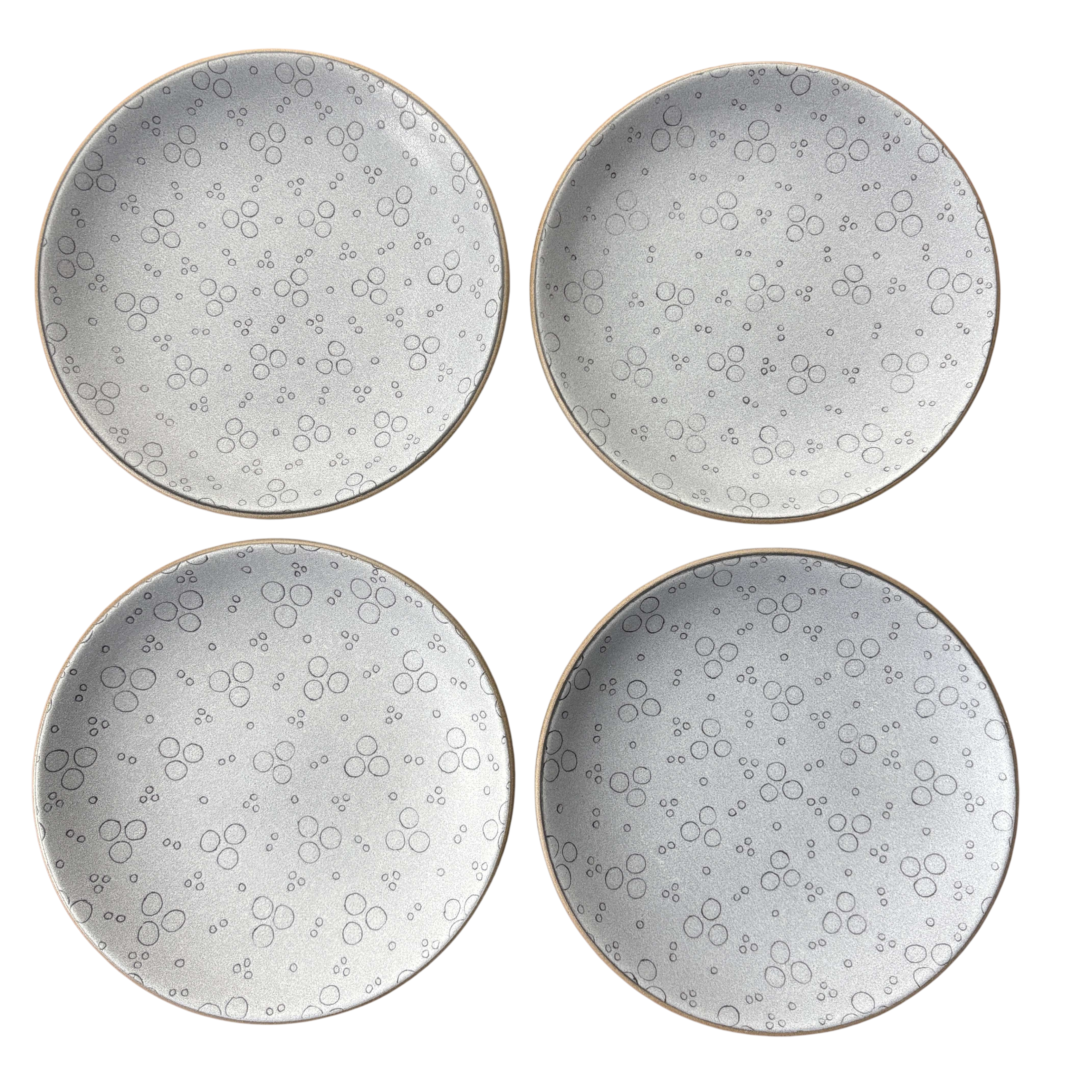 Set of 4 — Alabama Chanin Rosebud B&B plates