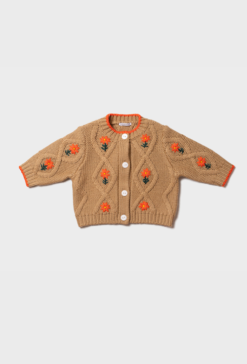 Minnow Baby & Kids Cardigan - Camel/Orange 6-12 Months