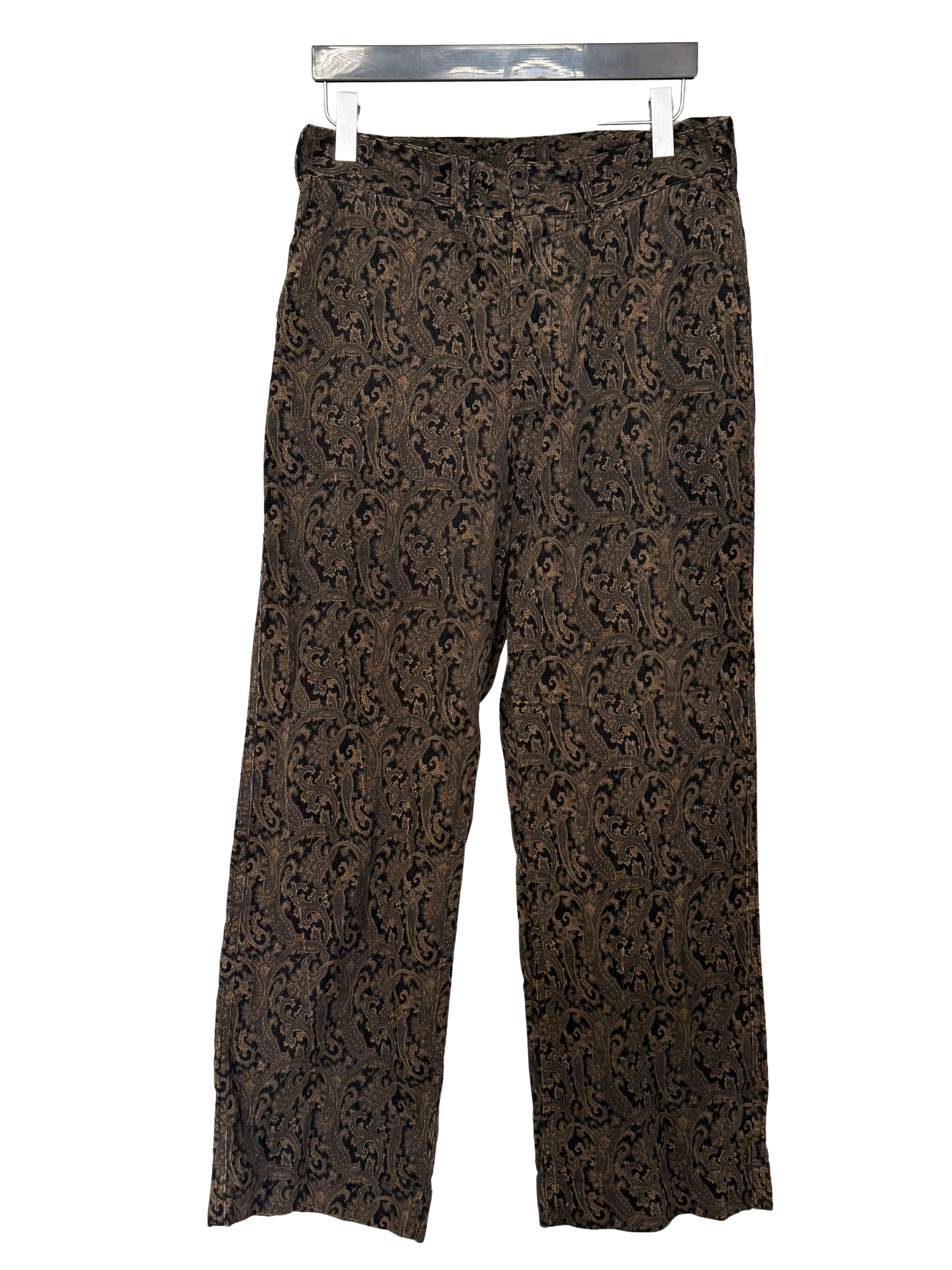 Black Sign - Paisley Cord Harbor Trousers / Midnight Black