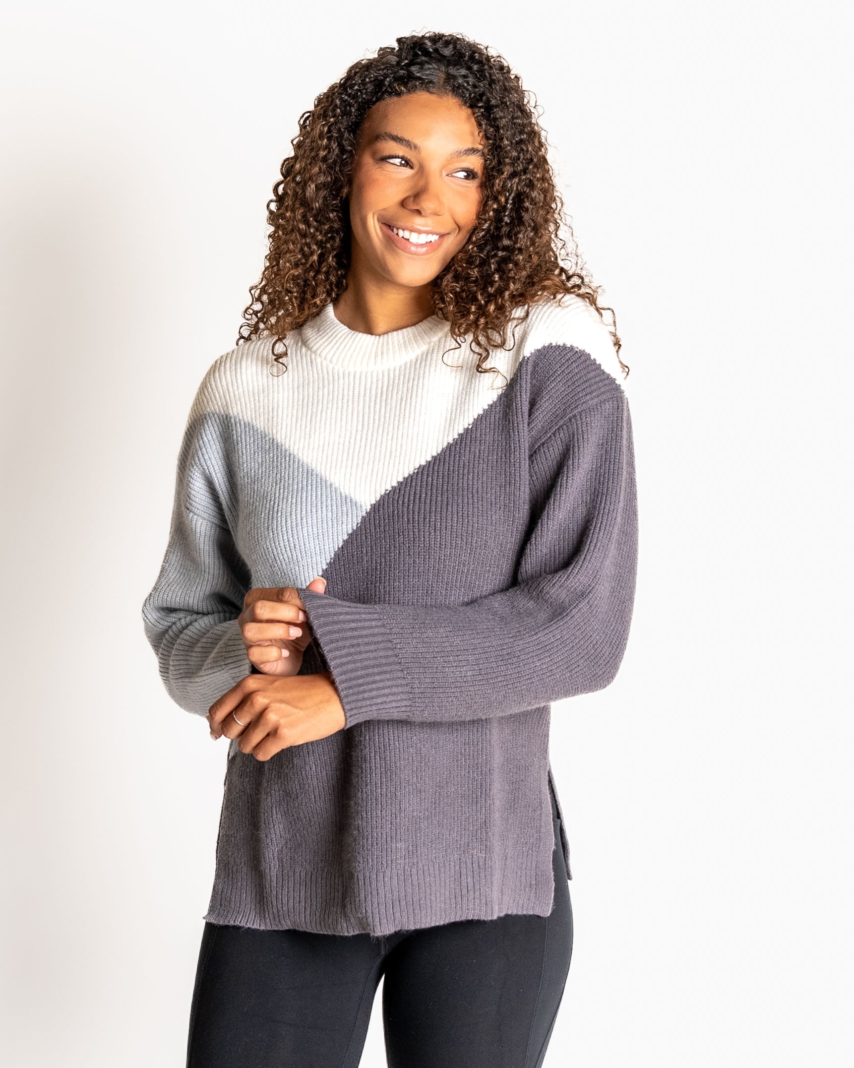 Aspen Sweater - Gray Colorblock
