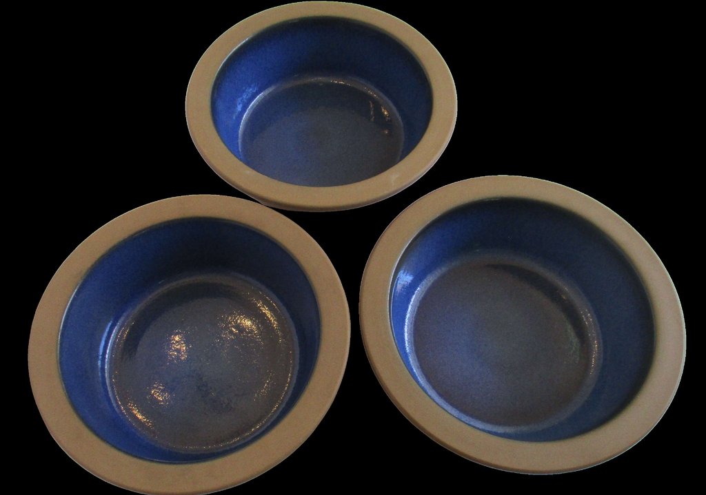 Rim Line Moonstone/Nutmeg Baker Bowls - Set of 3