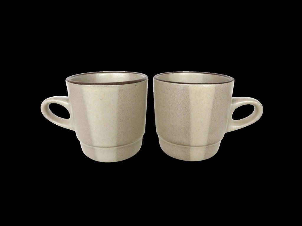 Set of 2 Vintage Stack Mugs in Birch