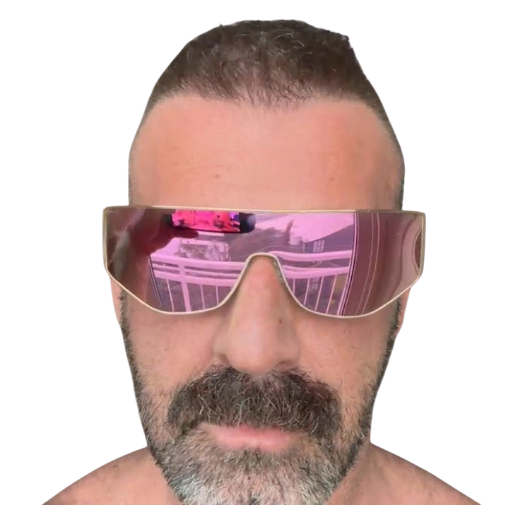 Pink Wraparound Halo Sunglasses