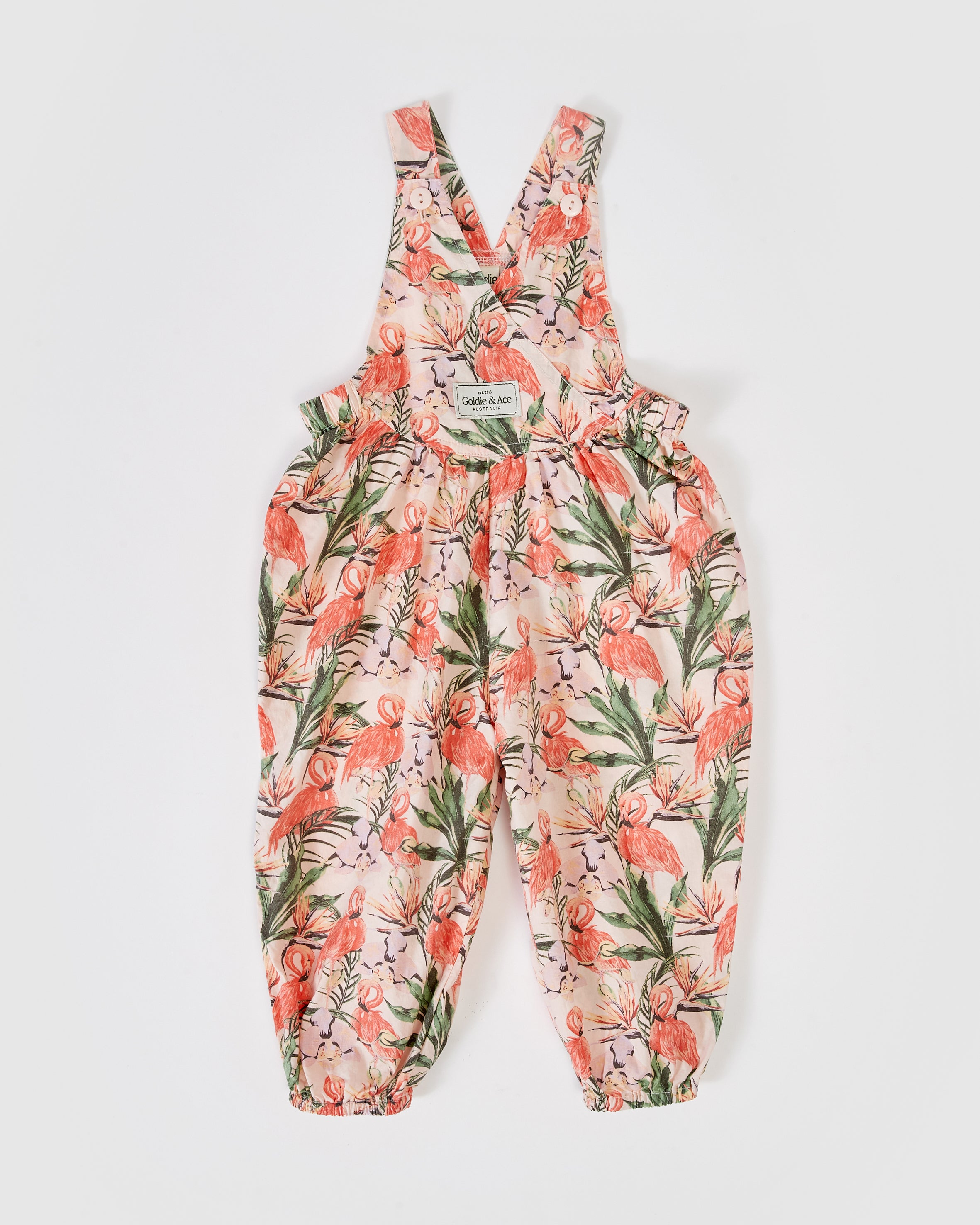 Tilly Flamingo Cotton Overalls Pink