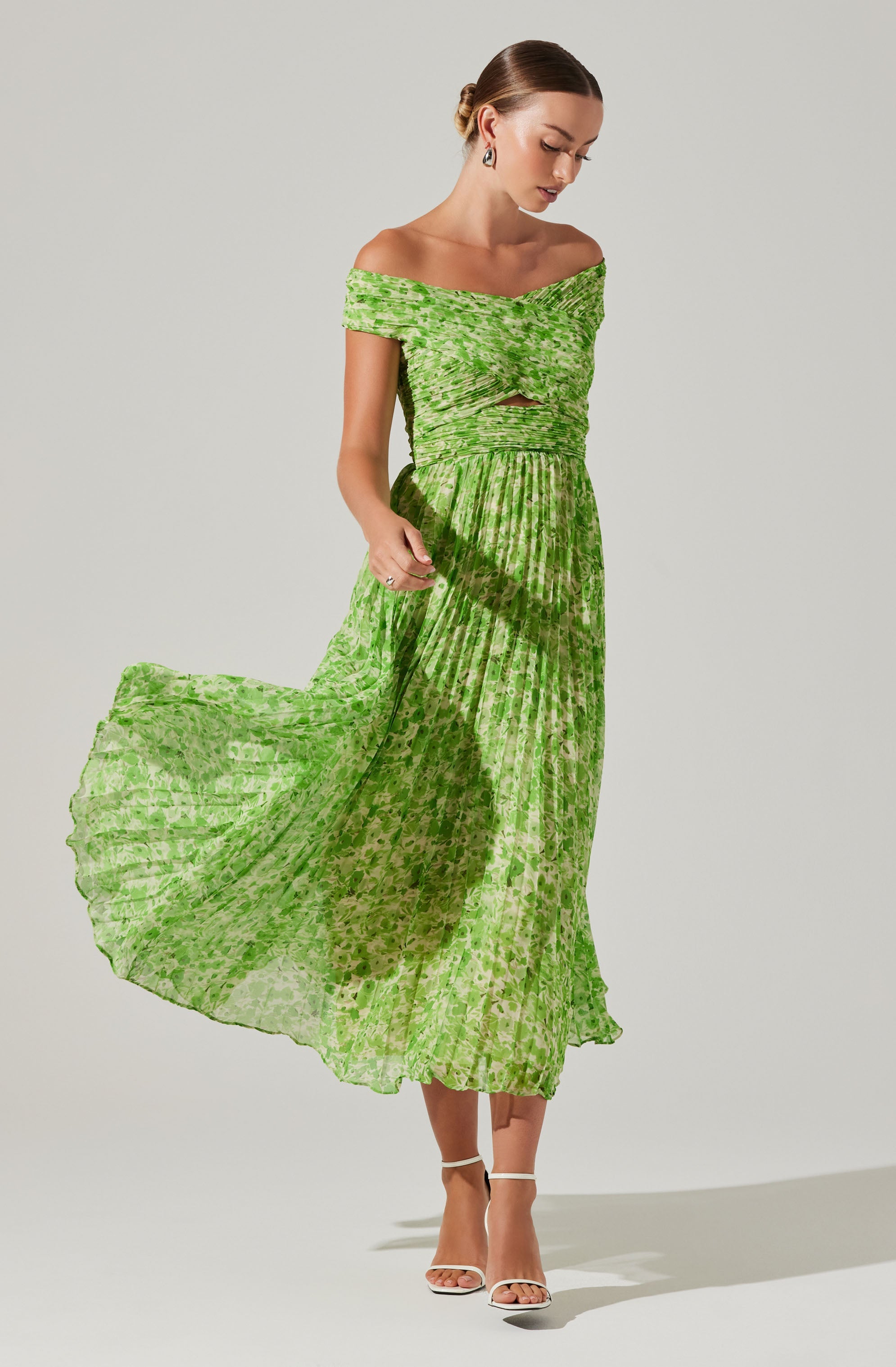 Leonara Pleated Midi dress