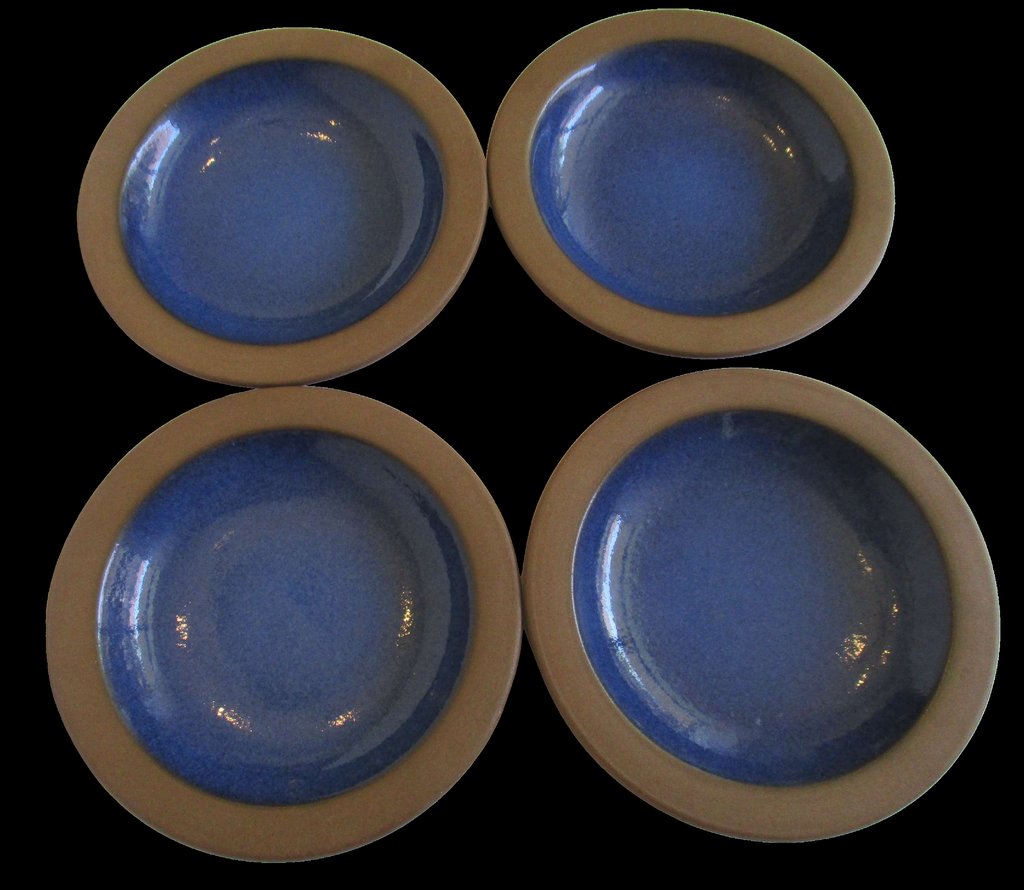 Rim Line Moonstone/Nutmeg Mini Plates - Set of 4 