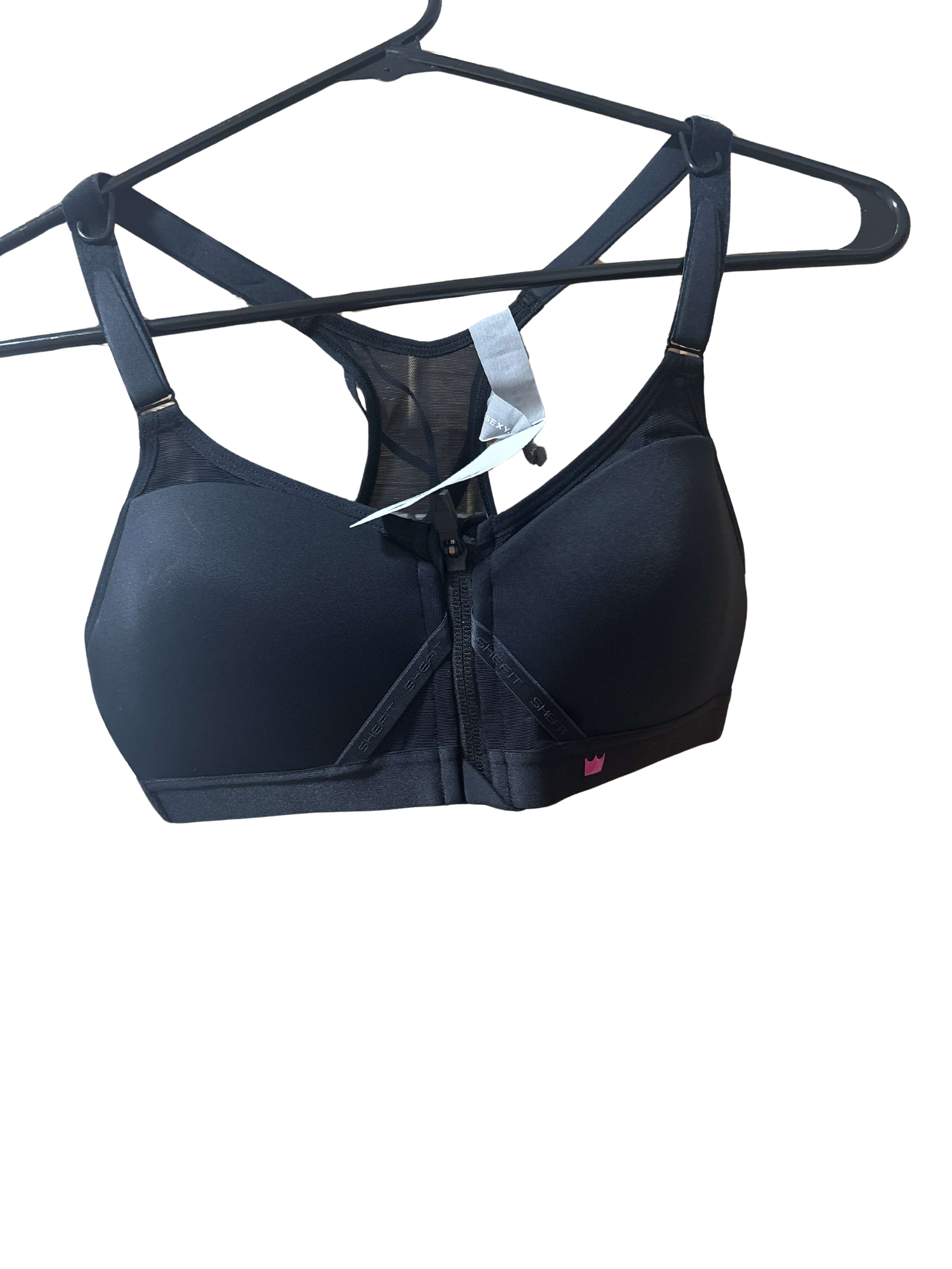 Exhilarate Sports Bra- Black and Pink- Small
