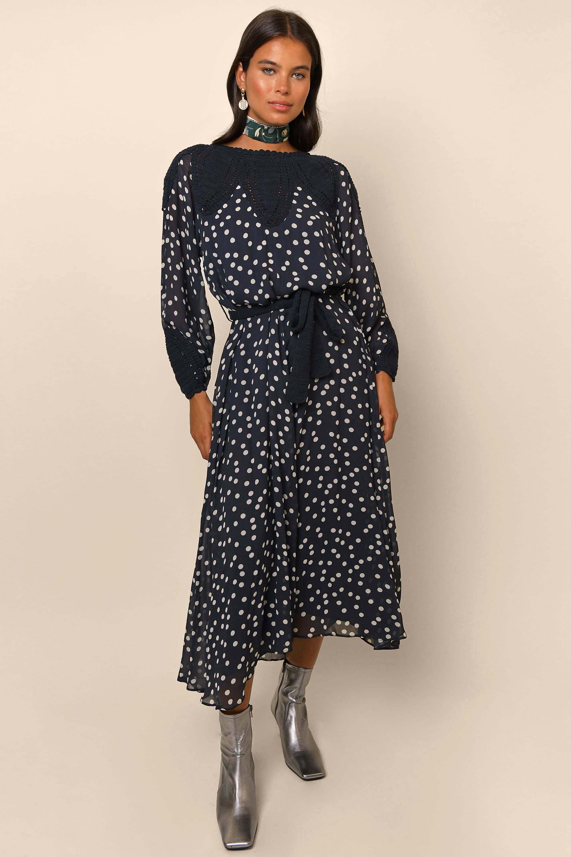 Irene - Navy Polka Dot