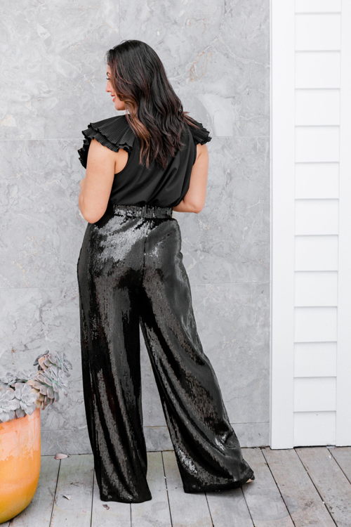 Tyra Black Sequin Pants