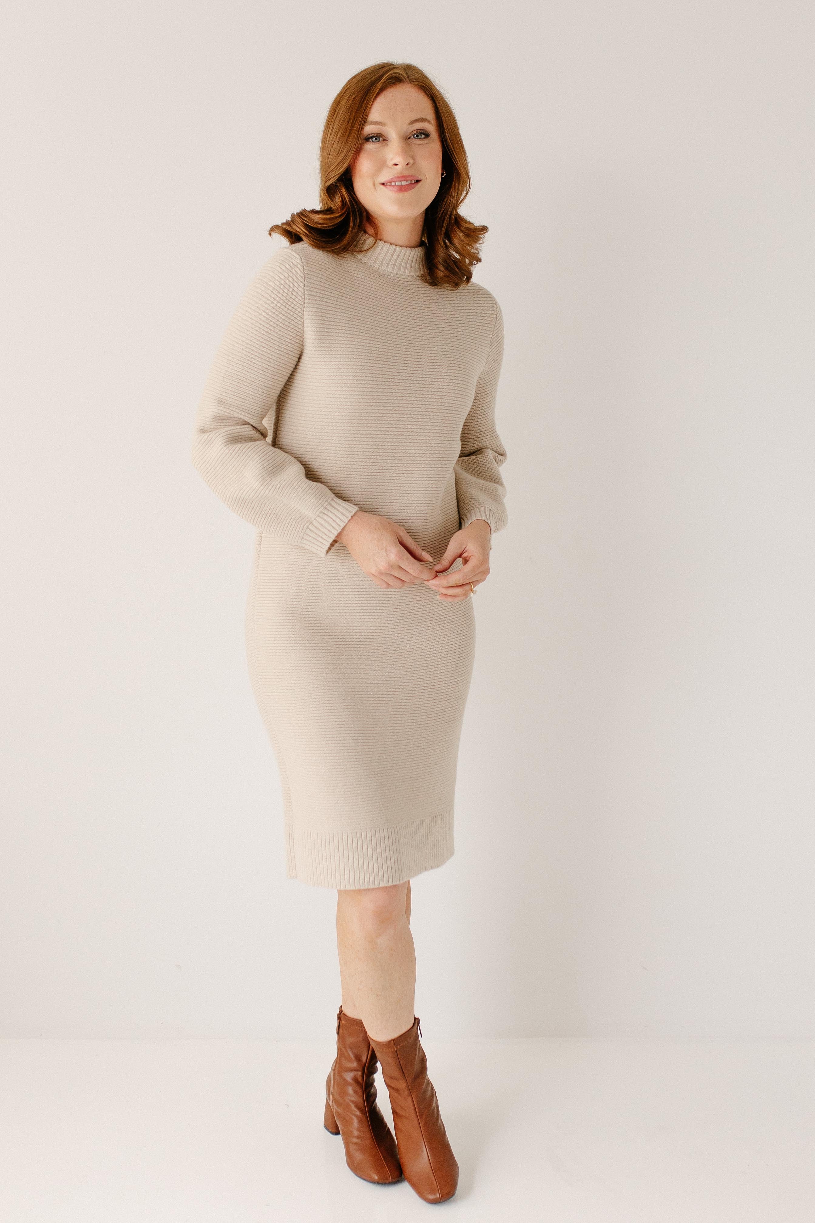 'Paige' Sweater Dress in Oatmeal