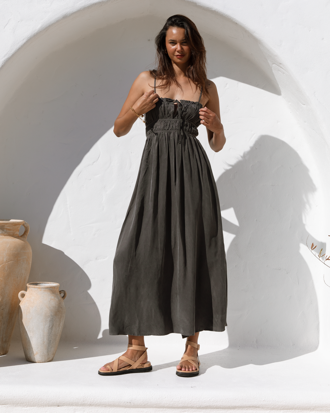 Enya Dress | Charcoal