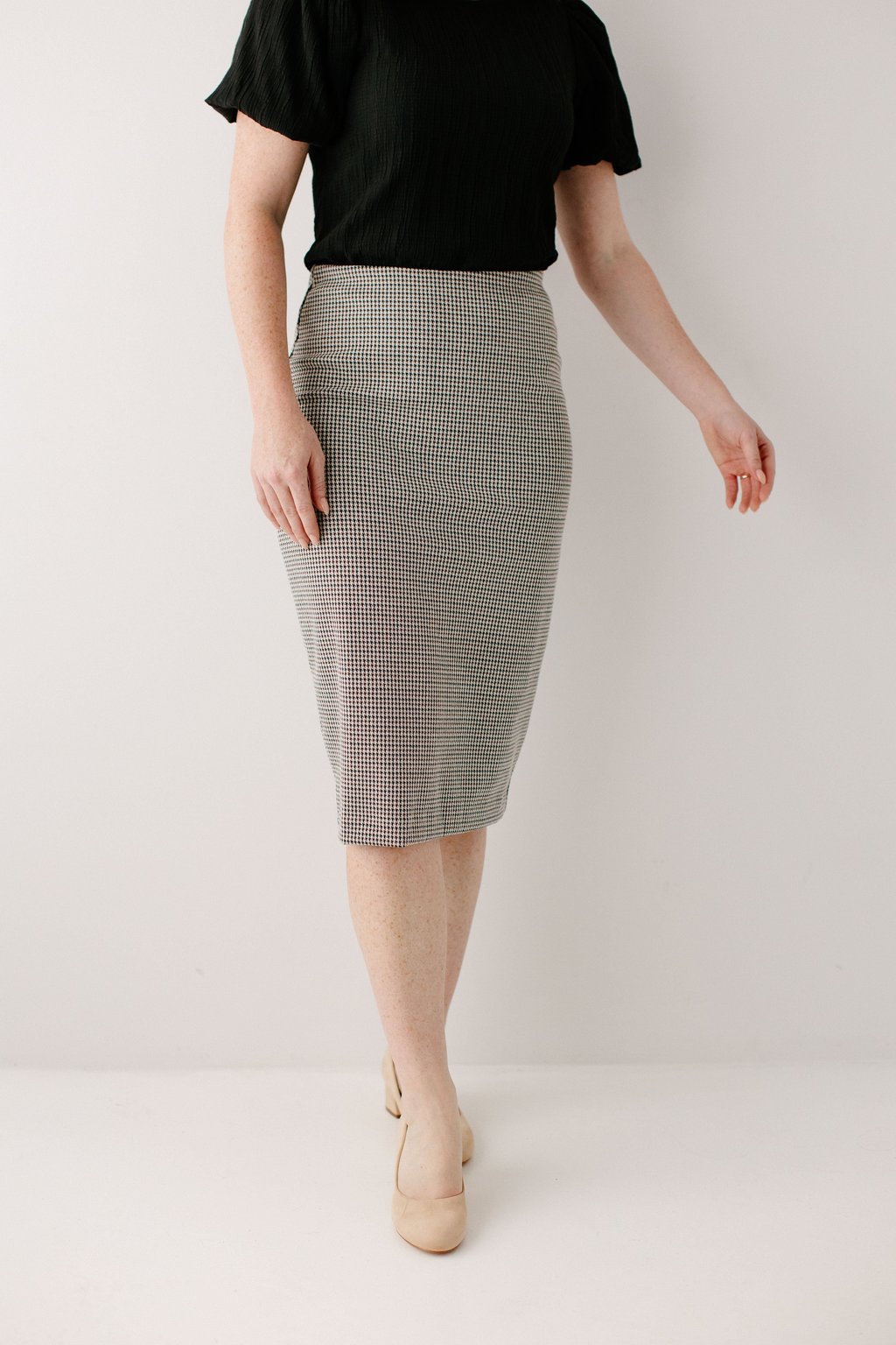 'Corryn' Houndstooth Pencil Skirt 
