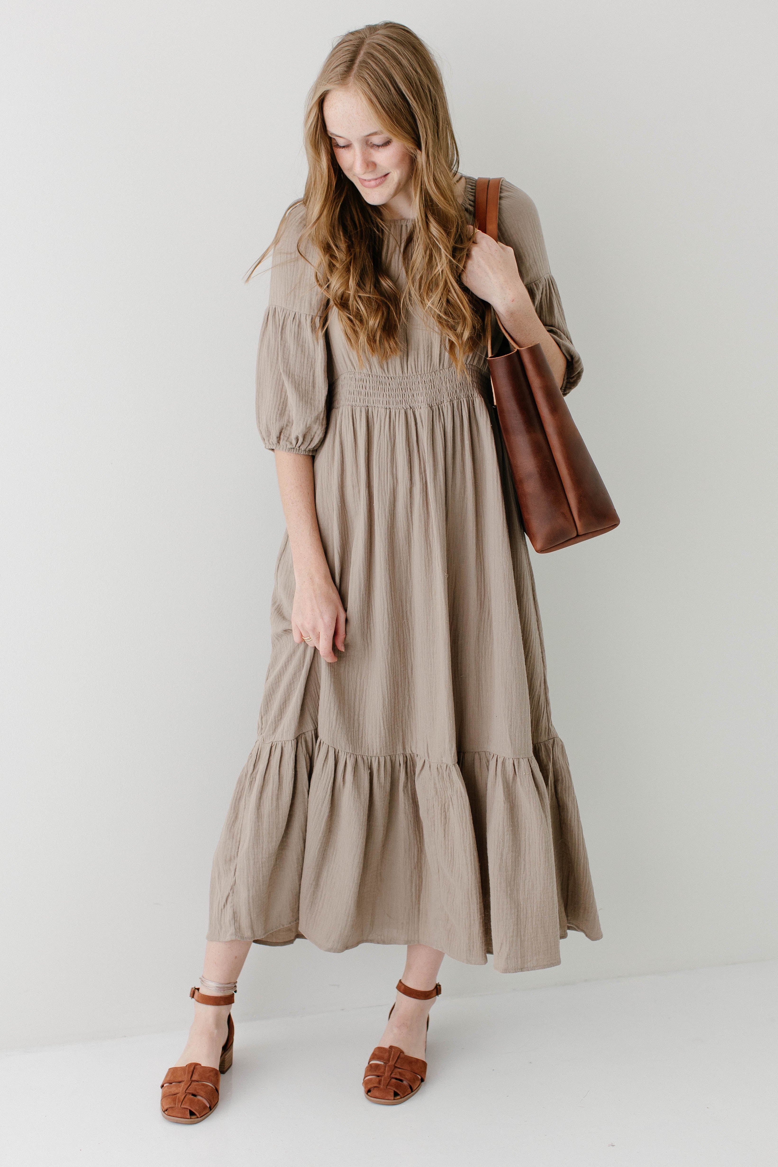 'Montgomery' Cotton Gauze Ruffle Hem Maxi Dress