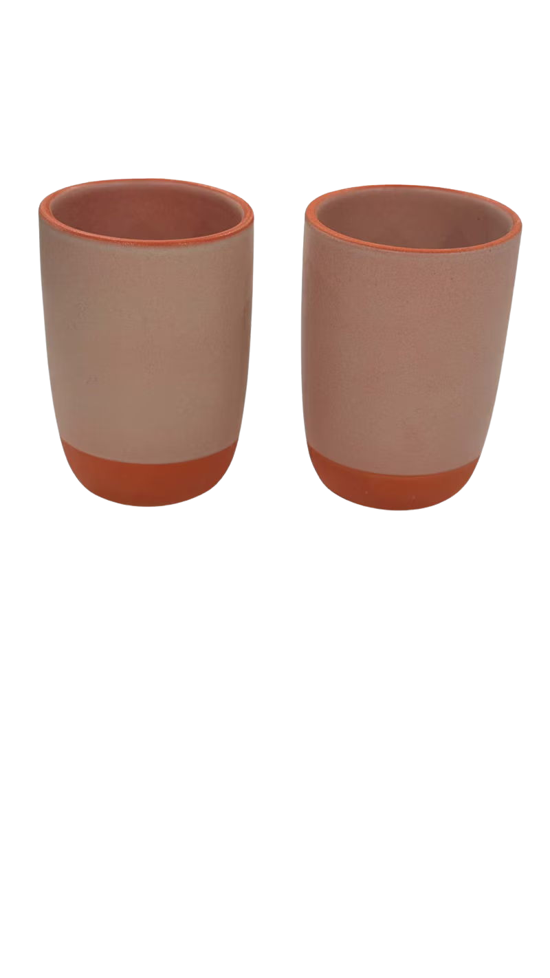 Set of 2 - Tall Modern Cup Hibiscus Frost