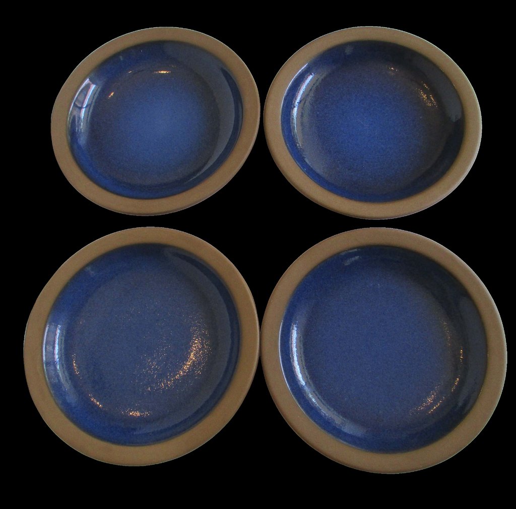 Set of 4 Rim Line Moonstone/Nutmeg Bread & Butter Plates