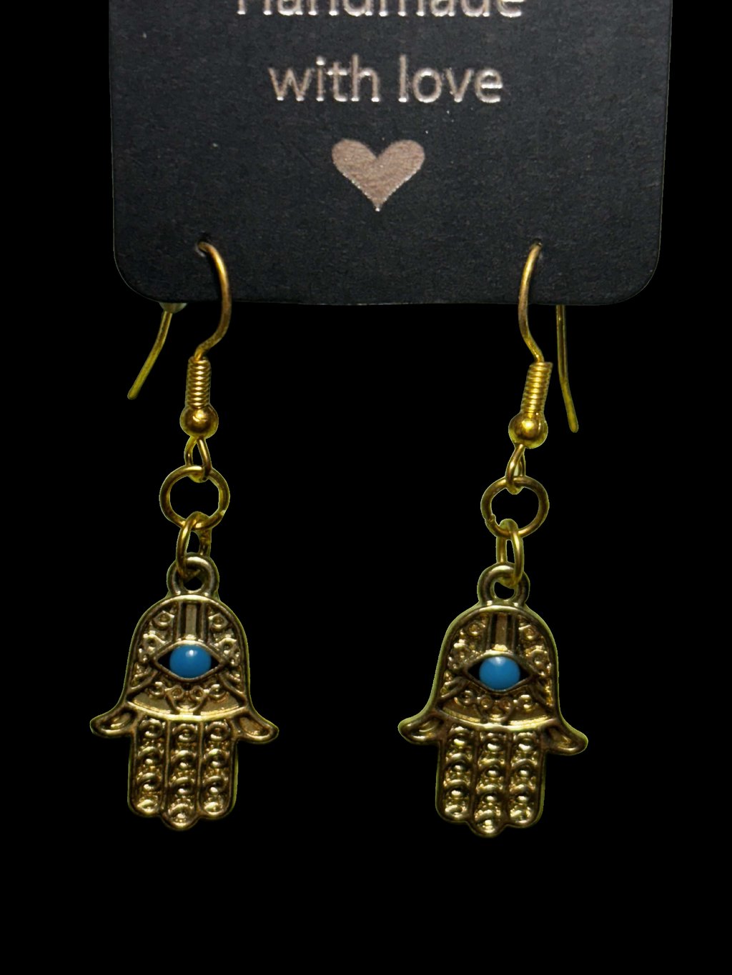 Gold-Tone Hamsa Earrings