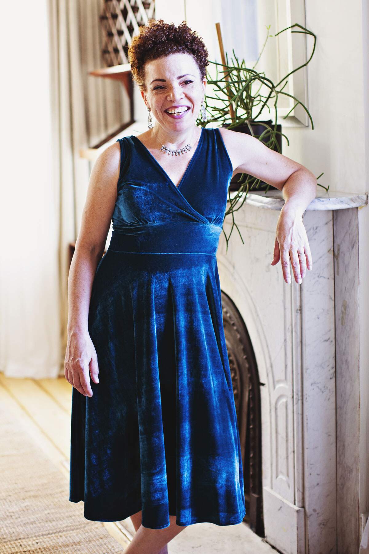 Abigail Dress - Peacock Velvet 