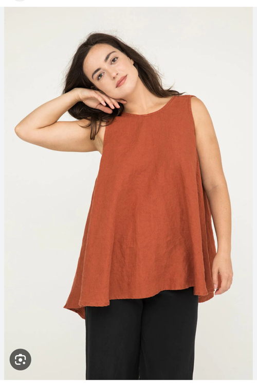 Harlow Tunic in Terracotta Linen XXS