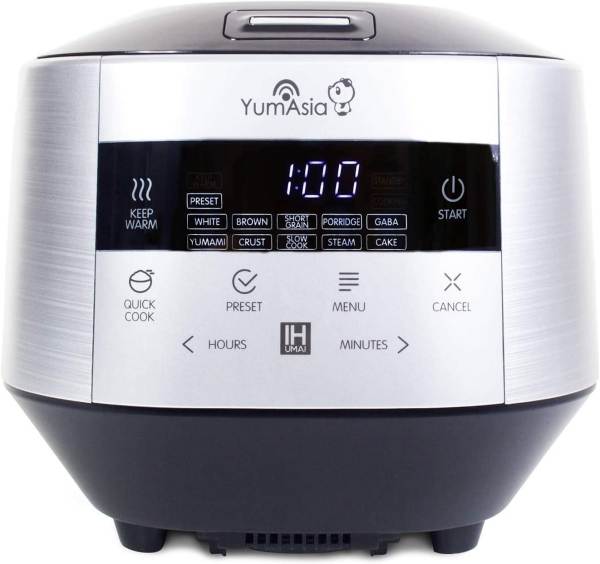 Cuociriso a induzione Yum Asia Bamboo argento nero con programmi preimpostati per riso e multi-cooking