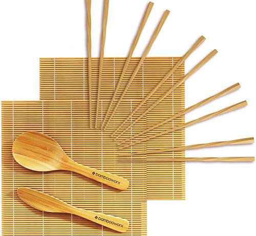 Kit Tradizionale Per Preparare Sushi Bambooworx In Legno Di Bambù