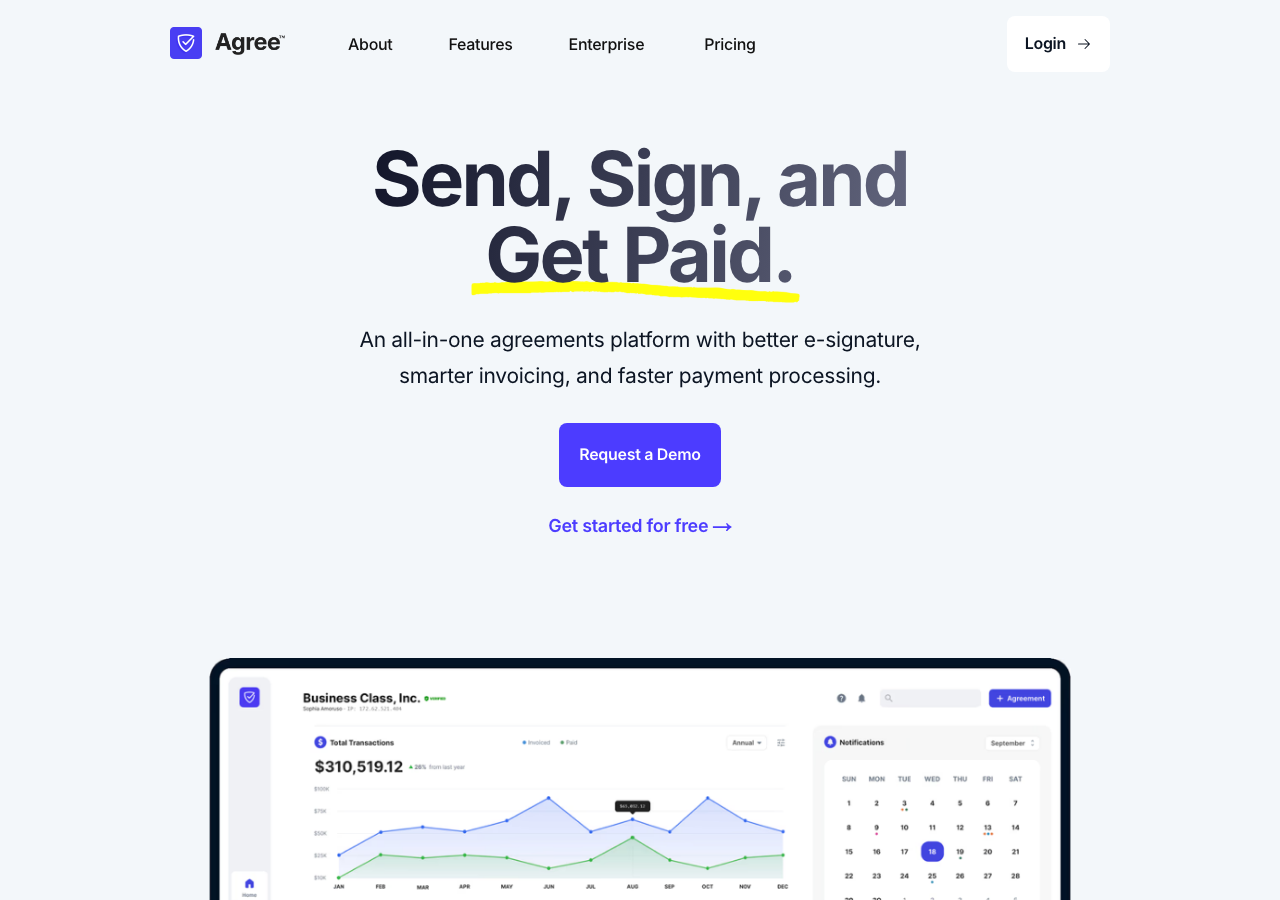 Screenshot of Agree.com