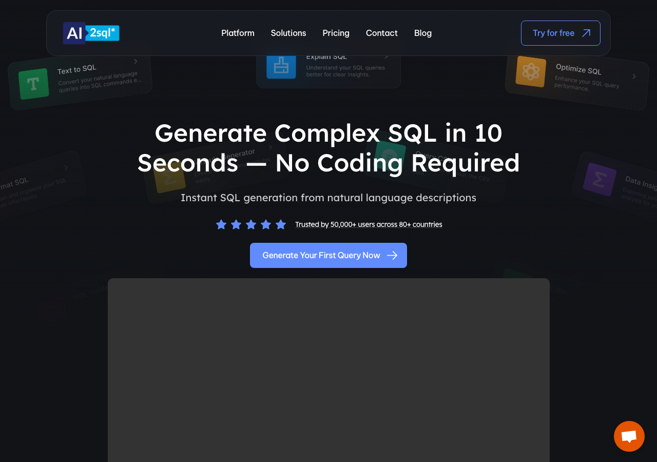 AI2sql main image - Transforming natural language queries into SQL
