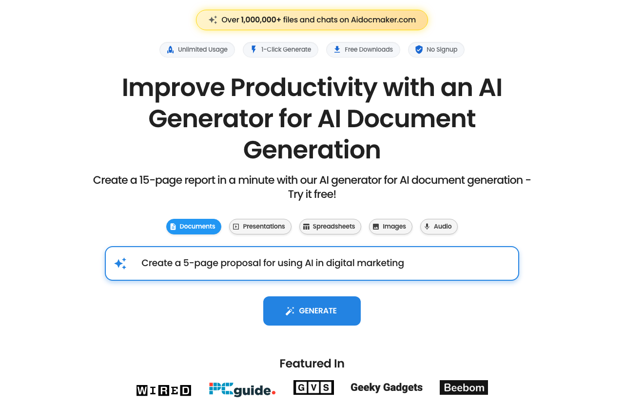 Screenshot of Aidocmaker