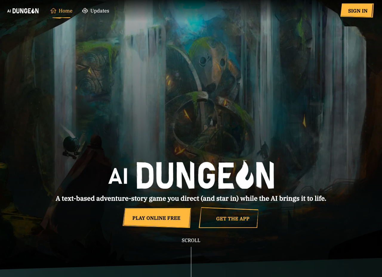 AI Dungeon main image - Infinite adventures await.