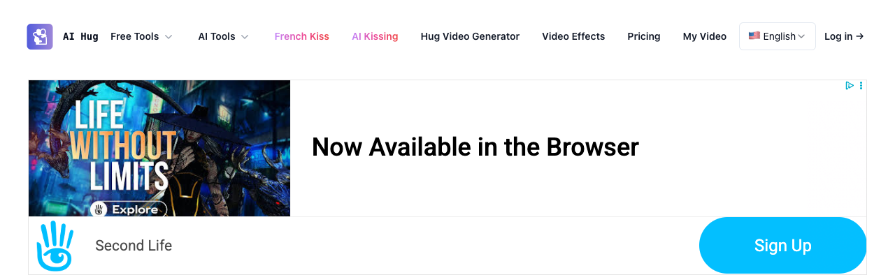 Screenshot of AI Hug