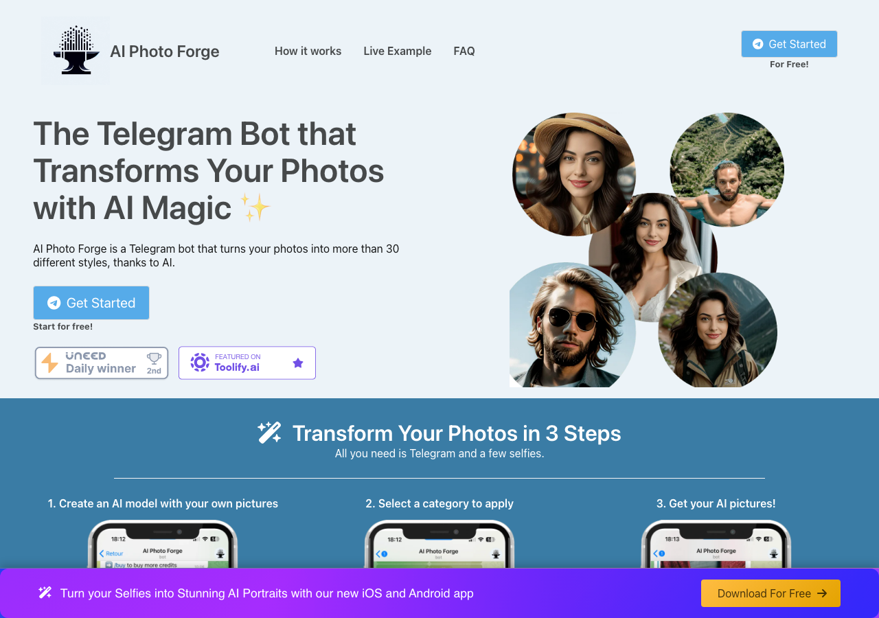 Screenshot of AI Photo Forge
