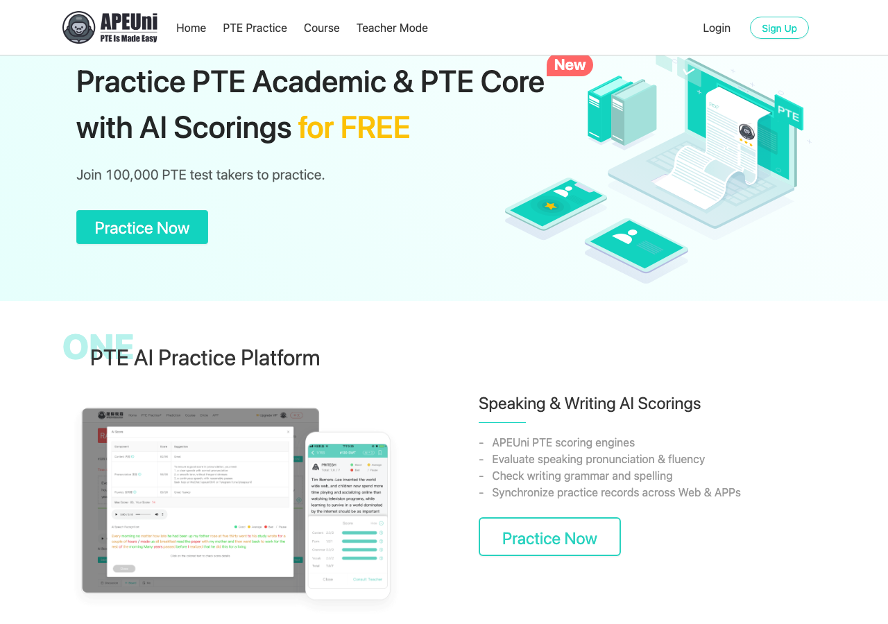 APEUni PTE main image - Unlock Your Potential in English Proficiency