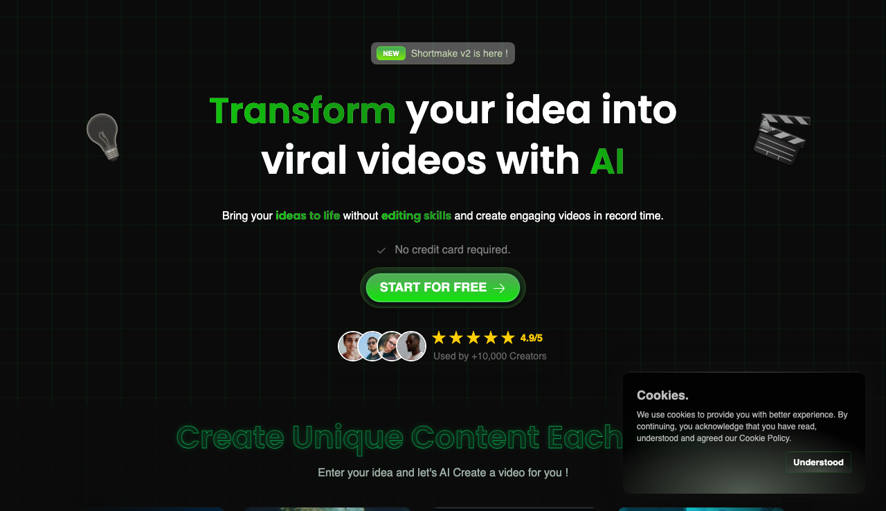 Screenshot of ShortMake