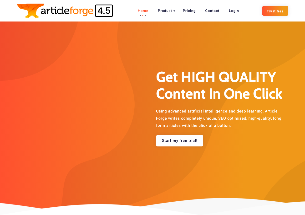 Screenshot of Article Forge
