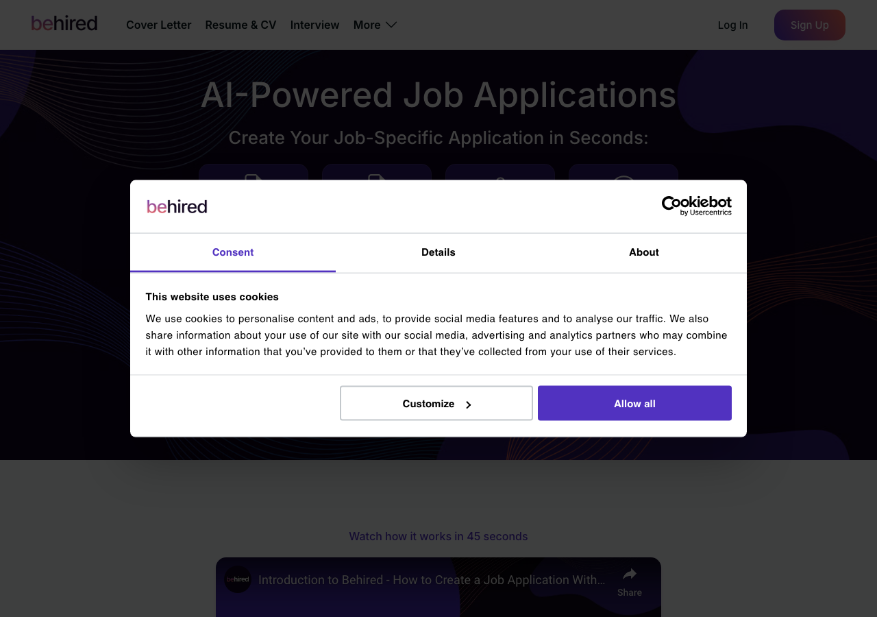Screenshot of Behired