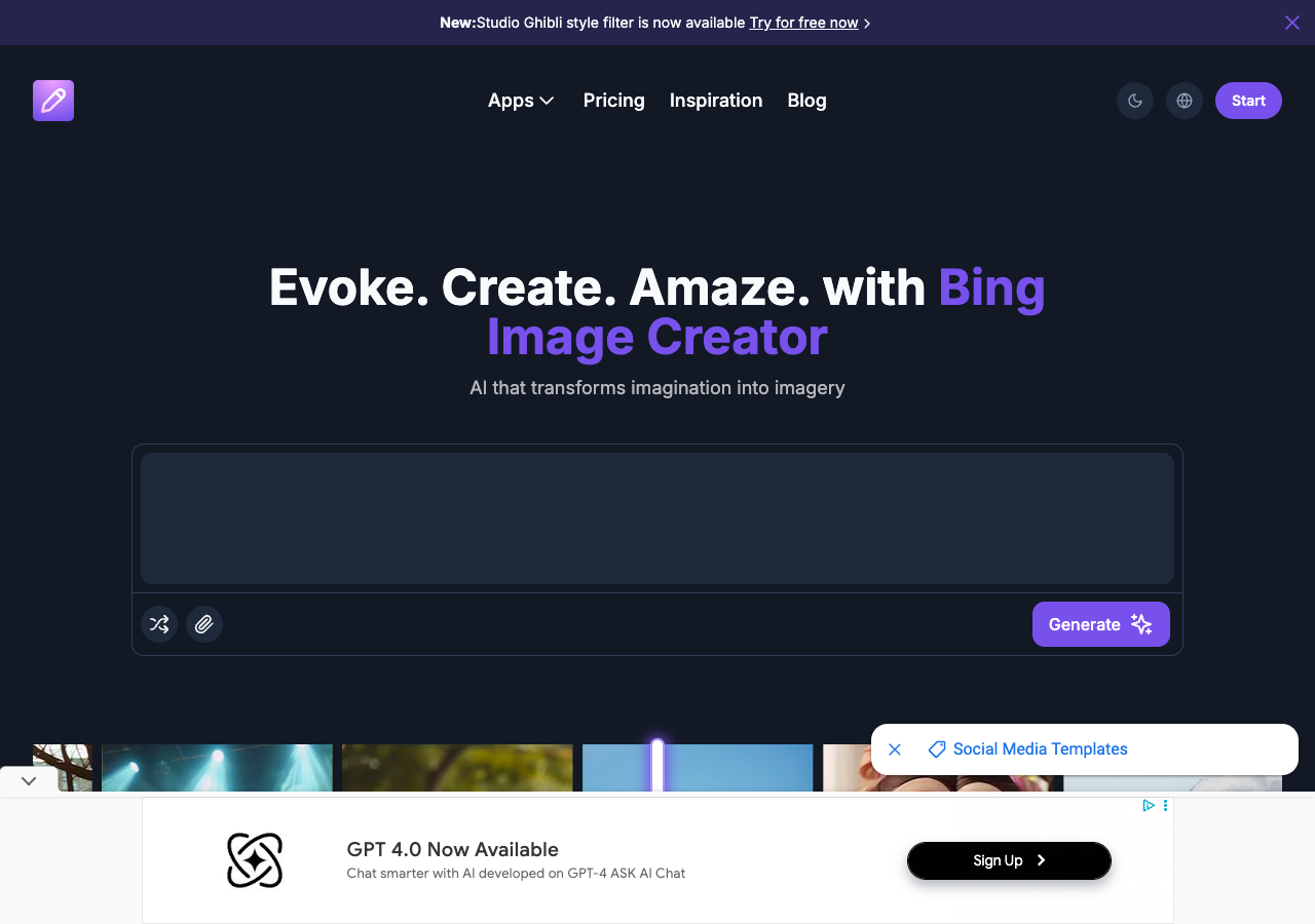 Bing Image Creator main image - Create stunning images effortlessly