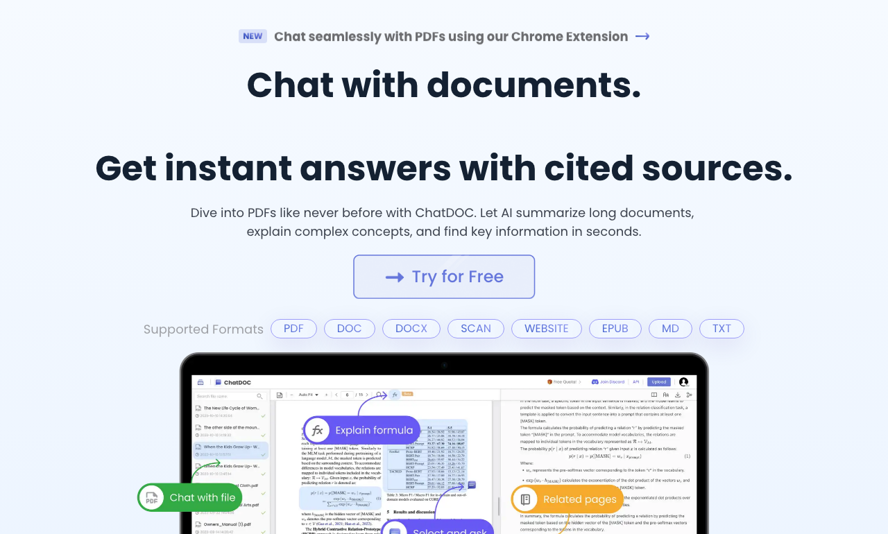 Screenshot of ChatDOC