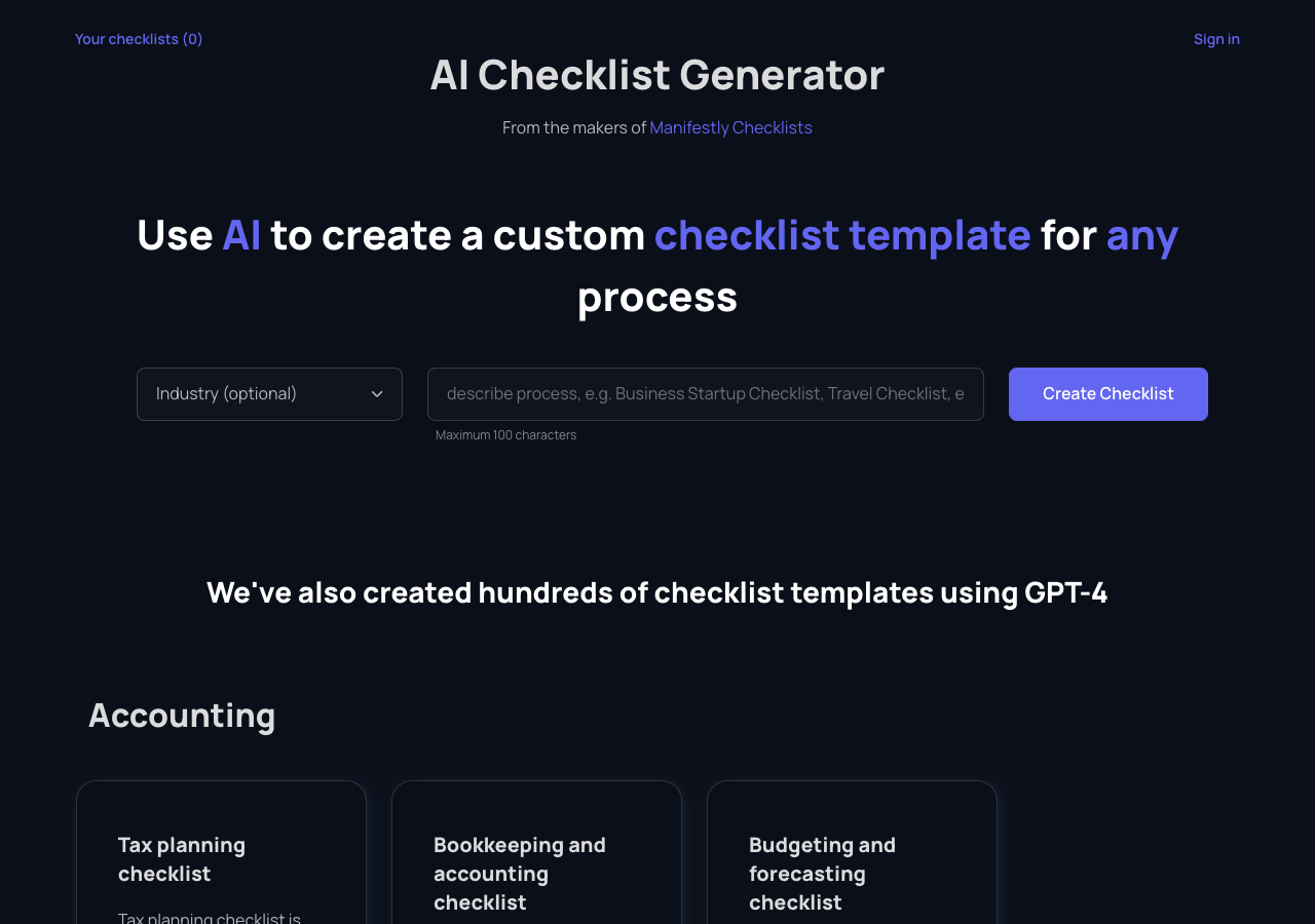 Checklist Generator main image - Simplify Your Workflow with Smart Checklists