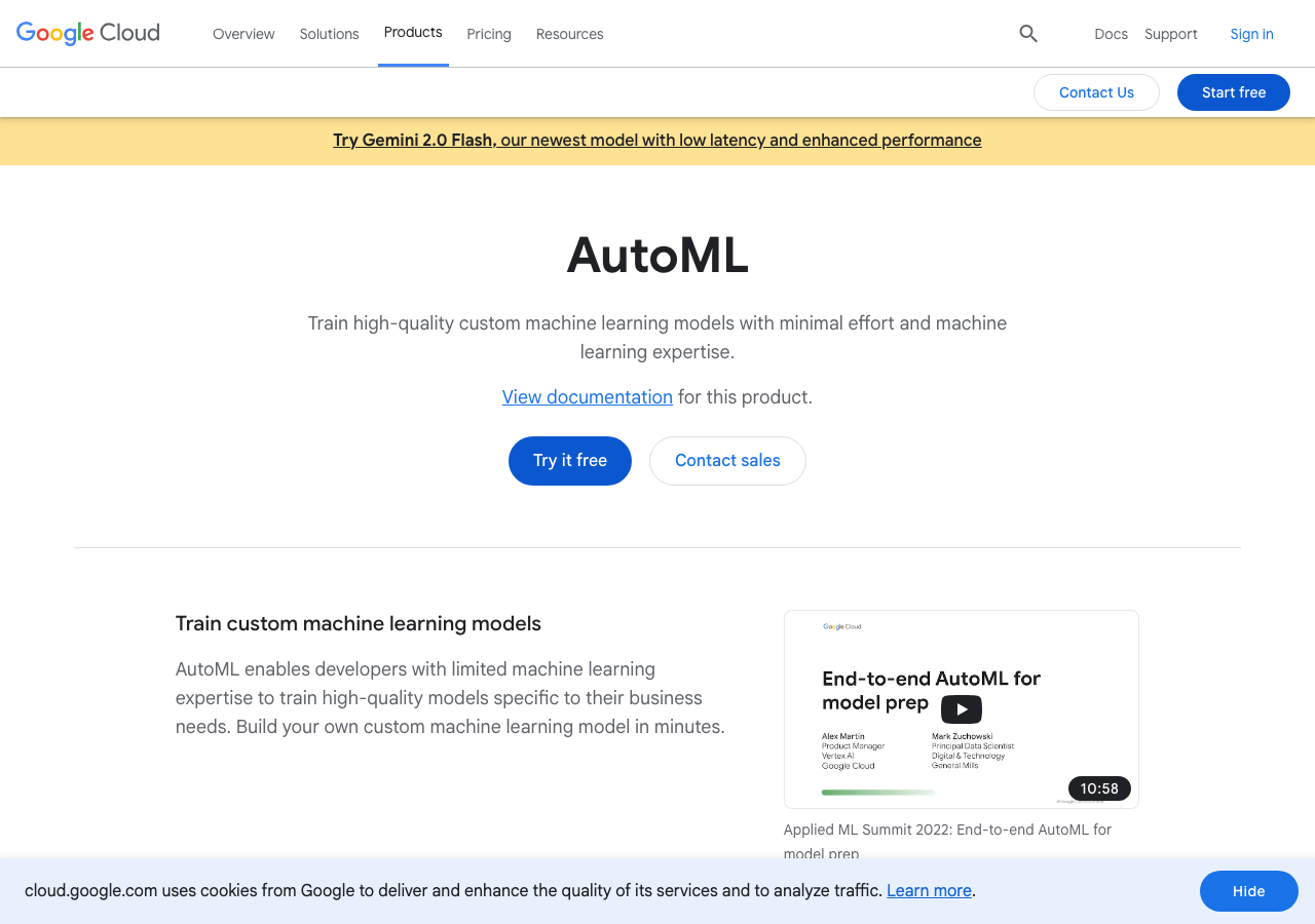 Google AutoML main image - Build machine learning models tailored to your needs.