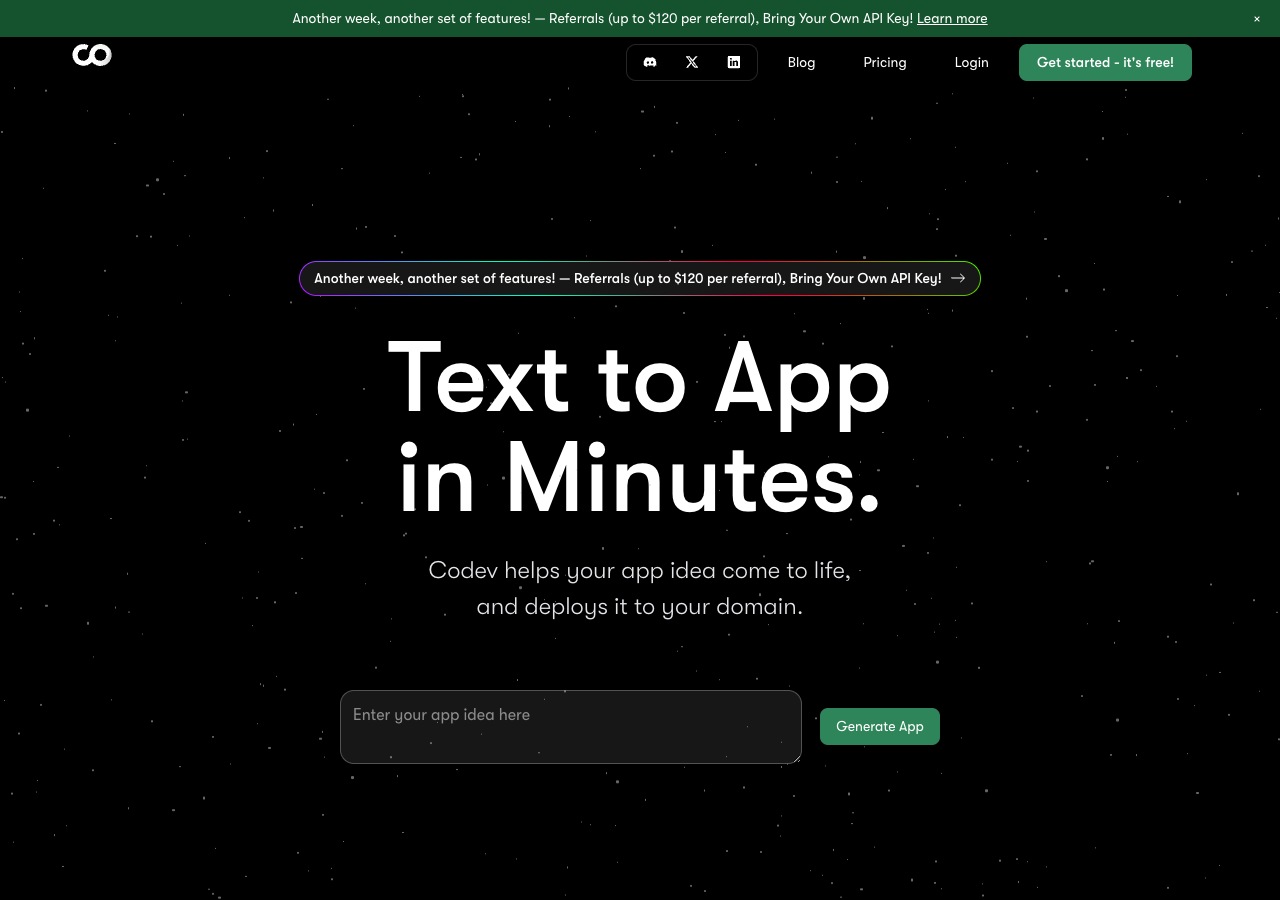 Screenshot of Codev