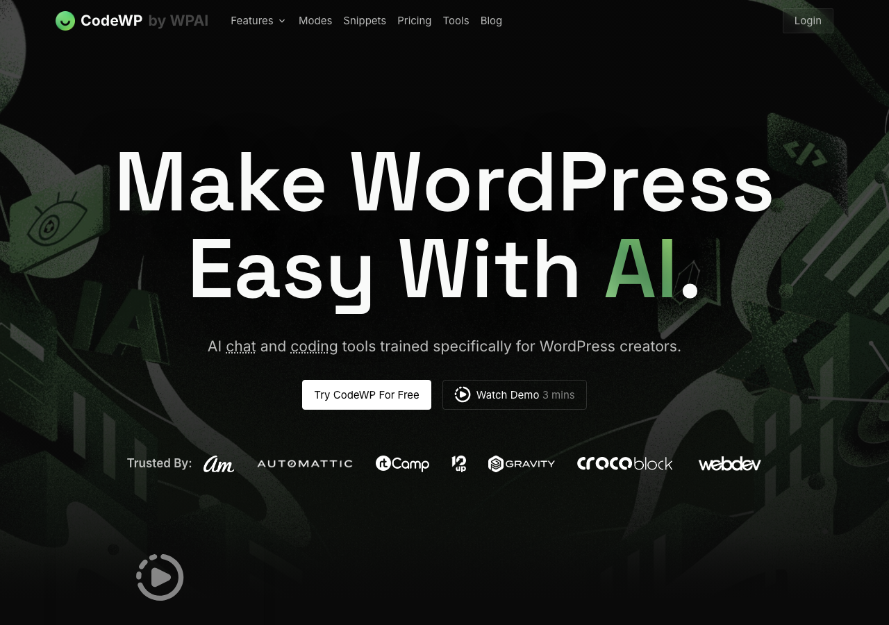 Screenshot of CodeWP