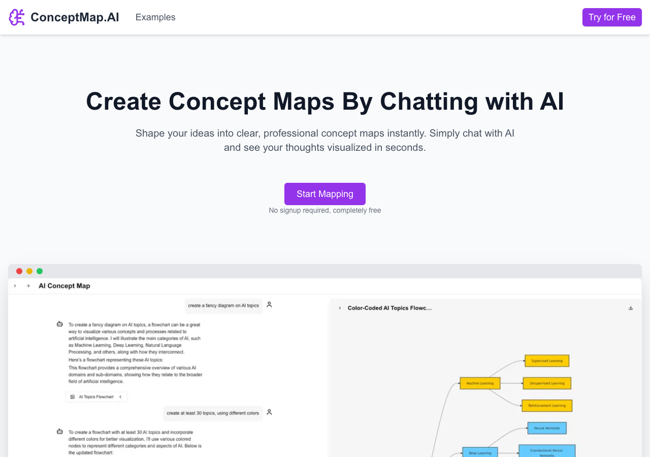 Screenshot of ConceptMap AI